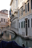 Fototapeta Miasto - Gondolers in Venice Canals Italy Beautiful old architecture reflections high resolution 