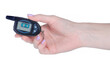 © Kabardins photo - Key fob car alarm in hand on white background isolation