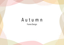 秋の色、手描き、抽象的、幾何学的な水彩風フレームデザイン