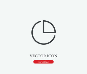 Poster - Chart vector icon. Symbol in Line Art Style for Design, Presentation, Website or Mobile Apps Elements, Logo. Chart symbol illustration. Pixel vector graphics - Vector