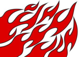 Poster - simple background with red flame pattern
