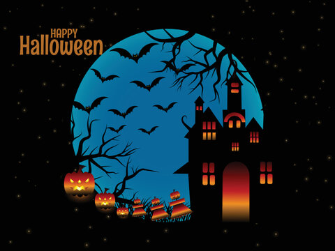 Monochrome night in black with dark halloween 10