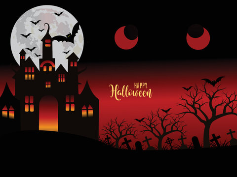 Realistic happy halloween design template 03