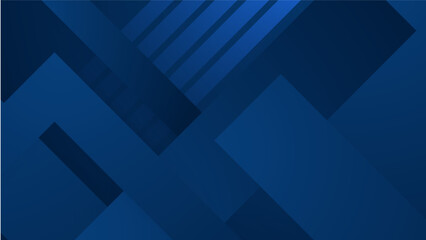 Abstract background design with blue geometric shapes. Modern dark blue background. Vector abstract graphic design banner pattern background template.