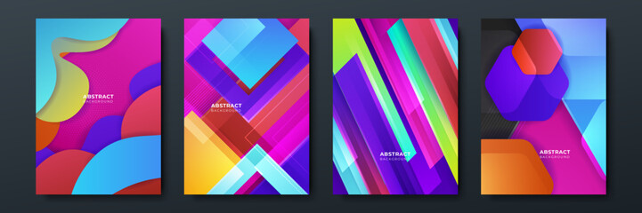 Colourful abstract background for poster, cover, brochure, presentation, annual report. Colorful geometric background, vector illustration. Modern wallpaper design for social media, idol poster.