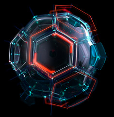 3D Rendering of Futuristic Abstract Soccer Ball