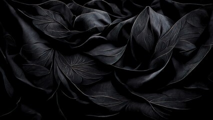 black luxury cloth, silk satin velvet, with floral shapes, gold threads, luxurious wallpaper, elegan