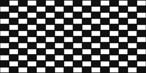 Poster - White bricks in a seamless primitive pattern. White rectangles stacked in a grid.