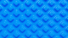 Blue Background With Embossing Diamonds. Plastic Extrusion 3D Render Illustration