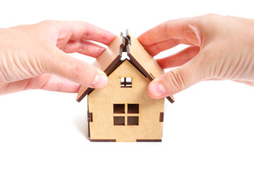 Assembling roof elements of a toy wooden house