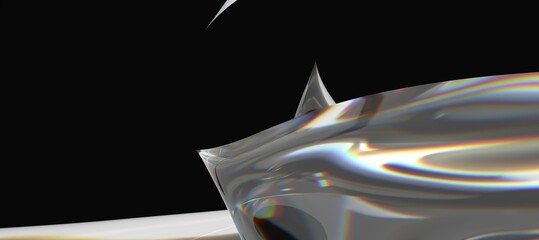 Poster - Fluid design twisted shapes holographic 3D abstract background iridescent wallpaper