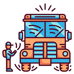 Wall Mural - school line icon