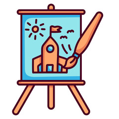Wall Mural - art line icon