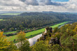 canvas print picture Blick über die Elbe auf die Sächsische Schweiz
