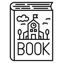 Wall Mural - book line icon