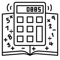 Wall Mural - calculator line icon