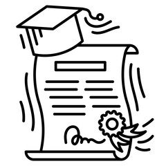 Wall Mural - certificate line icon