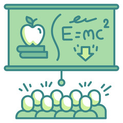 Poster - blackboard blue line icon