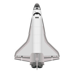 Wall Mural - space shuttle top view isolated on white background. vector illustration.