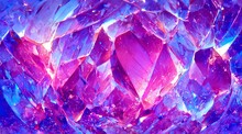 Purple And Pink Diamond On Blue Background 