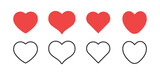 Fototapeta Tematy - Heart icons. Love symbol vector illustration. Valentine's day and love design elements.
