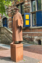 Statue Of Viglius Van Aytta (born In 1507), A Dutch Statesman And Jurist, In Front Of The Old Chancellery In Leeuwarden, Friesland, The Netherlands. Viglius Was An Advocate Of Peace And Moderation
