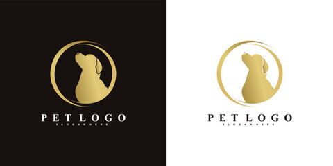 dog care logo design template with creative concept