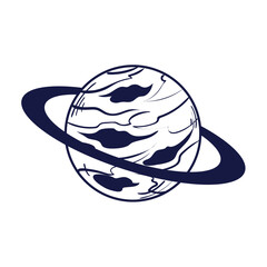 Wall Mural - saturn silhouette design