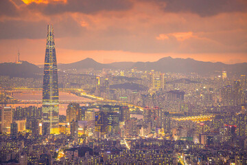  Downtown Seoul city skyline, cityscape of South Korea