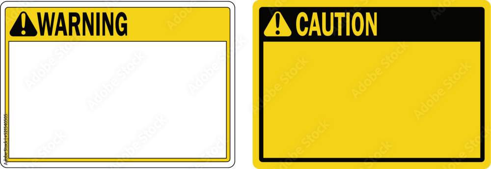 Warning Vector Frame Vector de Stock set of warning sign frames with custom text | Adobe Stock