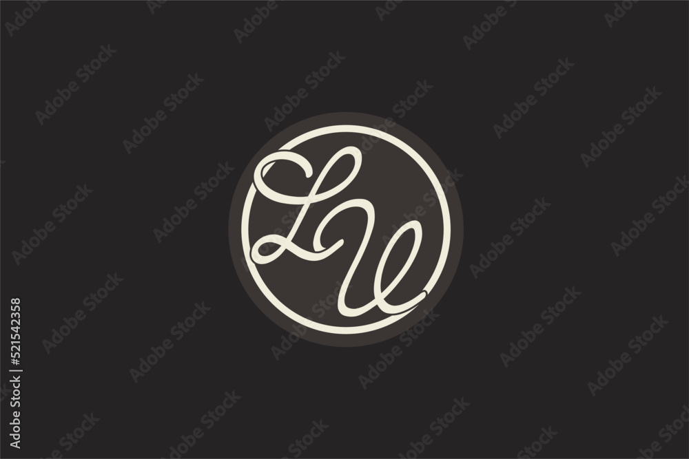 Initial letter LV monogram logo with simple and creative cirle line ...