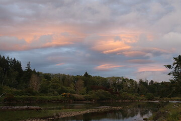 Sticker - Whispy Clouds Over Sooke River