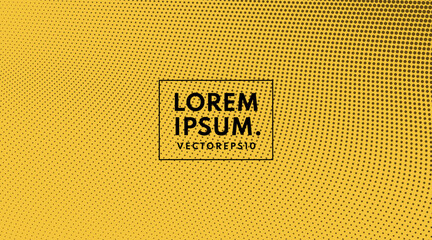 Wall Mural - abstract pattern dots banner, black color halftone on yellow mustard background. simple flat design 