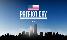 Vector Banner Design Template With American Flag For Patriot Day.