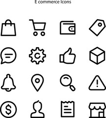 Fototapete - illustration vector graphic of e-commerce icons, perfect for website mobile apps, the set design of e-commerce icons,