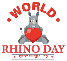 Sticker - World Rhino Day Banner Design