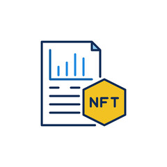 Poster - NFT Document with Statistics vector concept colored icon