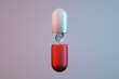 3d rendering of medical capsule with a DNA molecule structure inside