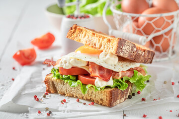 Wall Mural - Fresh and healthy toasted sandwich made of fresh indiegrends.