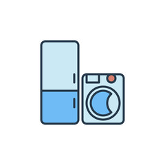 Poster - Washer with Fridge colored icon - Appliances vector concept sign