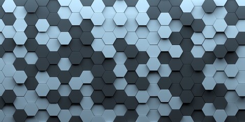 Leinwandbilder - 3D image of a decorative panel from multi-colored hexagons. Background and texture