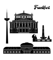 Wall Mural - illustration in style of flat design on the theme of Frankfurt.