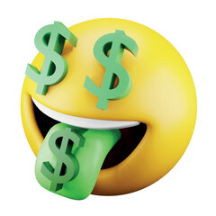 Poster - Dollar emoji face 3d rendering isometric icon.