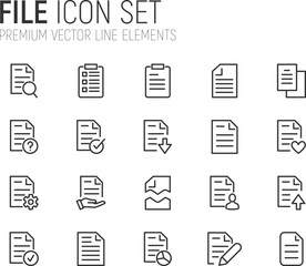 Poster - Simple line set of file icons.