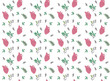 Hand draw seamless pattern with plants and anatomic hearts.