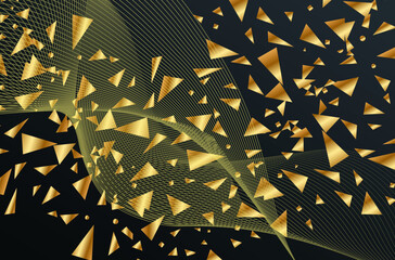 Wall Mural - Glowing abstract golden background template vector