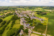 Aerial View Of The Small Village Vijlen And Countryside, Zuid Limburg, Netherlands.