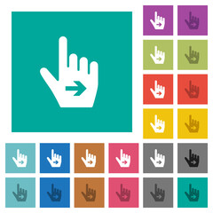 Canvas Print - Hand cursor right solid square flat multi colored icons