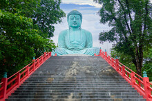 The Great Buddha (Daibutsu) On The Grounds Of Wat Phra That Doi Phra Chan Temple In Lampang Thailand