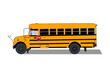 Icono de autobús o bus escolar amarillo americano. La vuelta al cole